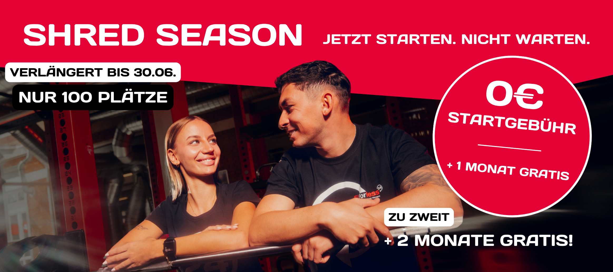 fitforless Shred Season verlängert bis 30.06. – 0 Euro Startgebühr und Gratis-Monate